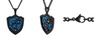 C&C Jewelry Macy's Men's Gear and Shield Pendant Necklace in Two-Tone Stainless Steel